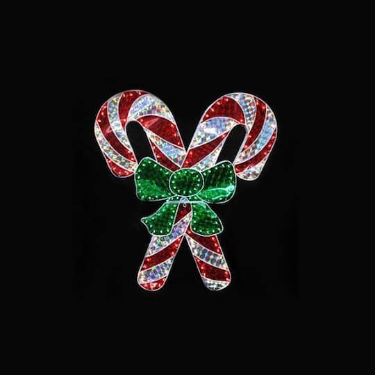 4ft Lighted Red White Candy Cane, Outdoor Lighted Candy Canes
